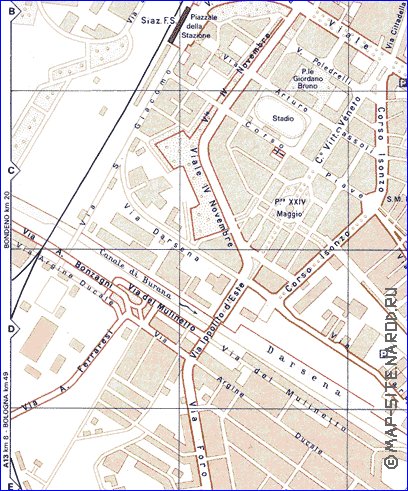 mapa de Ferrara