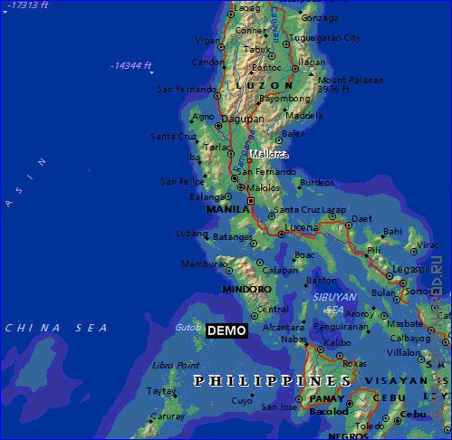 carte de Philippines en anglais