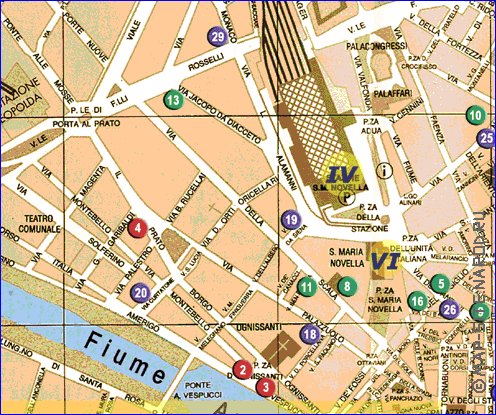 mapa de Florenca em italiana