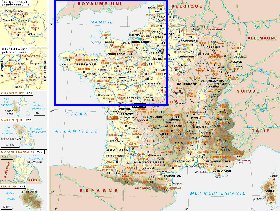 Administrativa mapa de Franca em frances