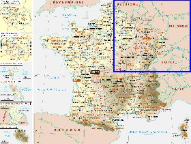 Administrativa mapa de Franca em frances