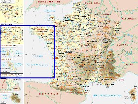 Administrativa mapa de Franca em frances