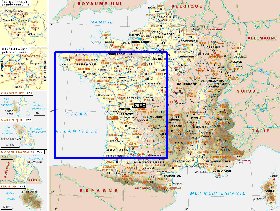 Administrativa mapa de Franca em frances