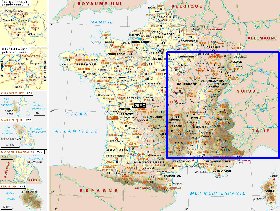 Administrativa mapa de Franca em frances