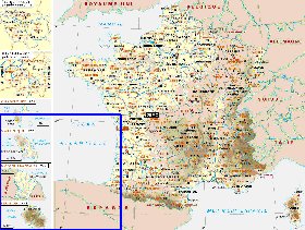 Administrativa mapa de Franca em frances
