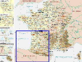 Administrativa mapa de Franca em frances