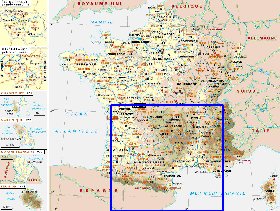 Administrativa mapa de Franca em frances