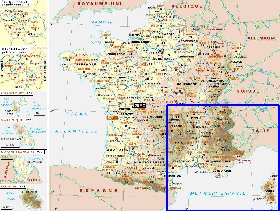 Administrativa mapa de Franca em frances