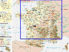 Administrativa mapa de Franca em frances