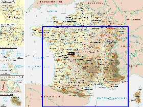 Administrativa mapa de Franca em frances