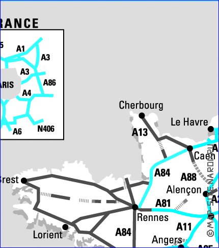 carte de des routes France