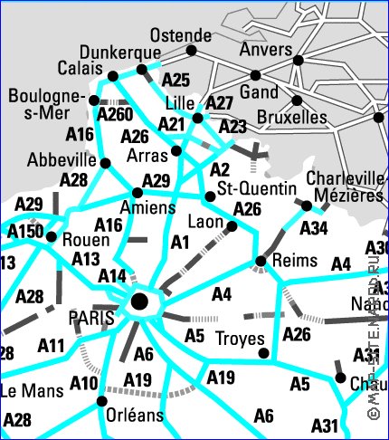 carte de des routes France