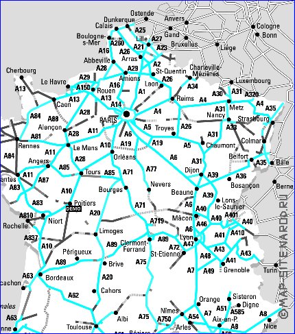 carte de des routes France