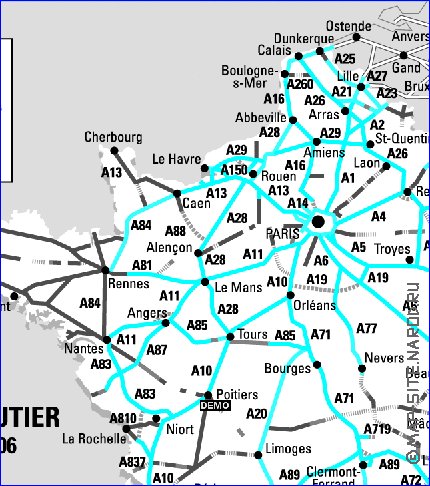 carte de des routes France