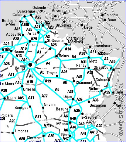 carte de des routes France