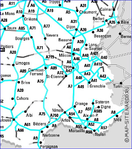 carte de des routes France