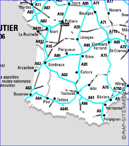 carte de des routes France