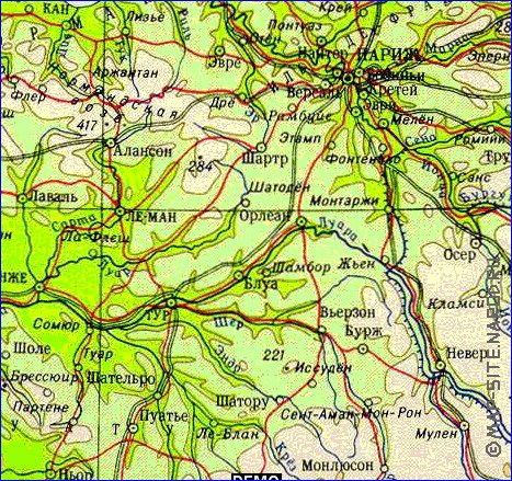 Physique carte de France