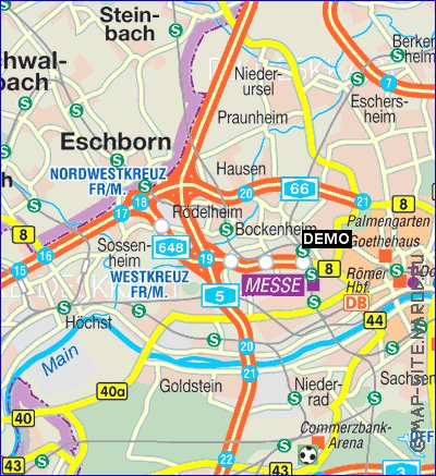 carte de Francfort-sur-le-Main en allemand