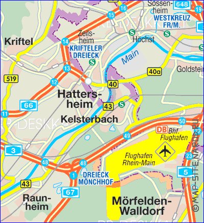 carte de Francfort-sur-le-Main en allemand