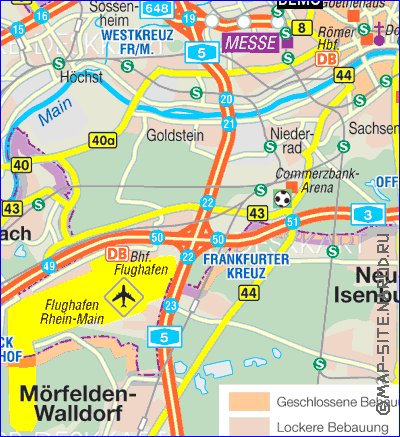 mapa de Frankfurt am Main em alemao