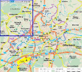 mapa de Frankfurt am Main em alemao