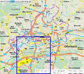 carte de Francfort-sur-le-Main en allemand