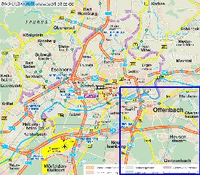 carte de Francfort-sur-le-Main en allemand