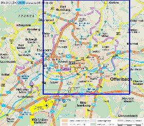 carte de Francfort-sur-le-Main en allemand