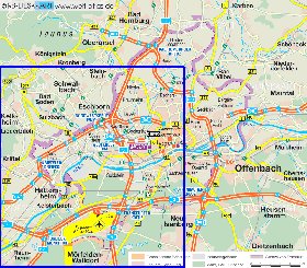 mapa de Frankfurt am Main em alemao