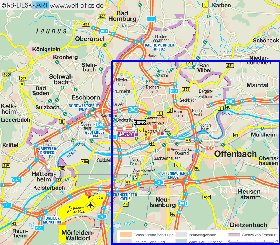 carte de Francfort-sur-le-Main en allemand